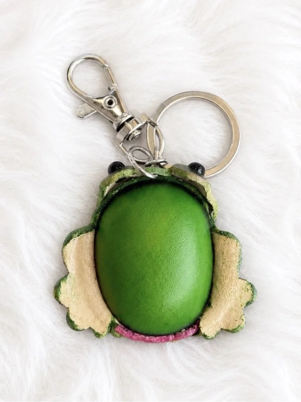 Leather Frog Bag Charm Keychain Handmade Gift New